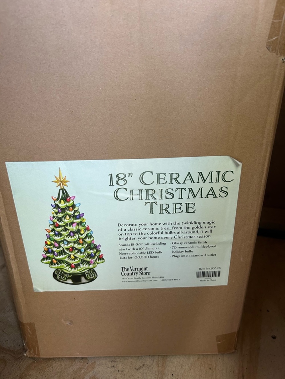 The Vermont Country Store 18" Ceramic Christmas Tree - Green